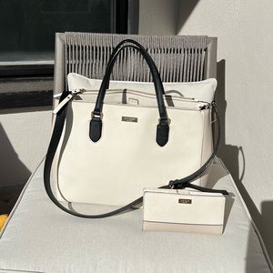 Kate Spade Tricolor Satchel with matching wallet
